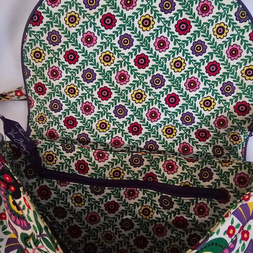 Vera Bradley Purple Pink Green Yellow Viva La Vera Floral Boho Shoulder Bag - Picture 8 of 8